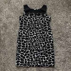 Dana Kay Dress Women's‎ 16 W Sheath Black White Geometric Sleeveless Zip Up